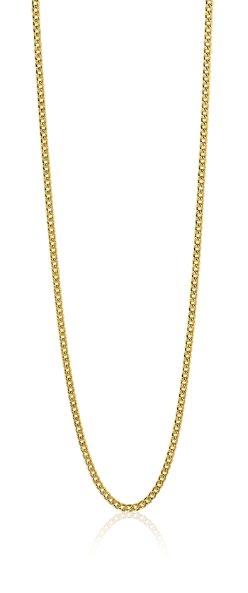 ZINZI zlv. gourmet collier 80 cm geel verguld