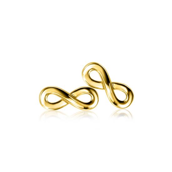ZINZI silberne gelbvergoldete Ohrstecker infinity ZIO1065G