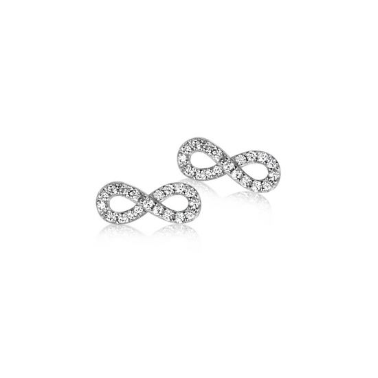 Zinzi silberne Ohrstecker infinity  weiß ZIO1065Z