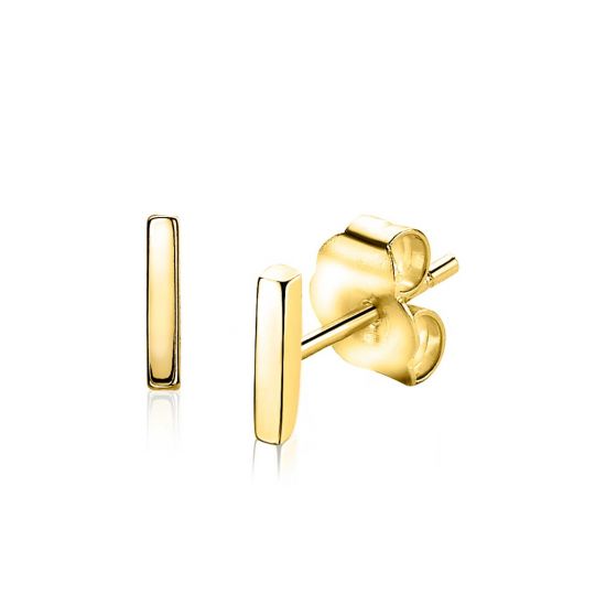 ZINZI silberne Ohrstecker gelb vergoldet glatt Stab 8mm ZIO1689G