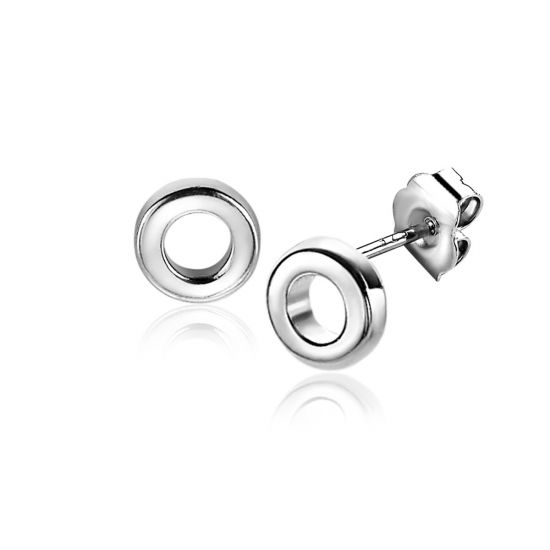 ZINZI silberne Ohstecker 5mm offen rundje ZIO2168
