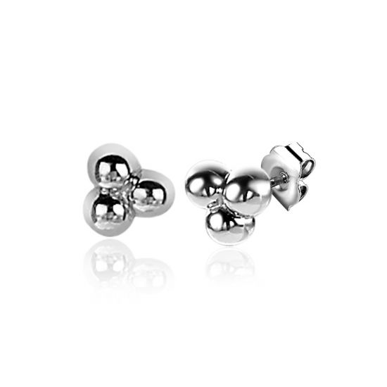 ZINZI silberne Ohstecker 4mm 3 Kugel ZIO2169