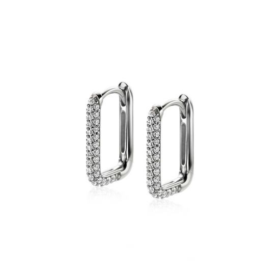 ZINZI zlv. klapcreolen rechthoek zirc. pave 15x2mm