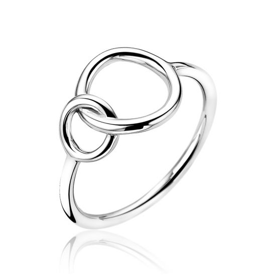 ZINZI silberner Ring 2 runde Formen ineinander  ZIR1278