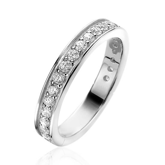 ZINZI silberner Ring weiß ZIR2050