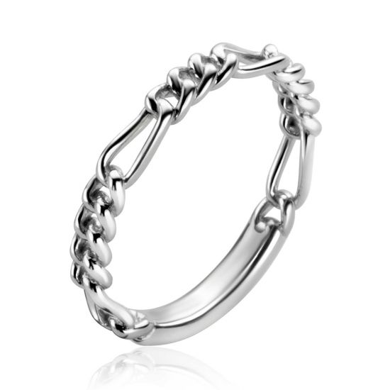 ZINZI zlv. aanschuifring figaro schakel 3mm mt.58