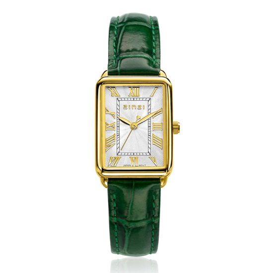 Zinzi Elegance bic.horl.28mm witte w.plt groene band