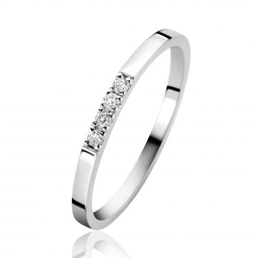 ZINZI GOLD rijring wg met 4x zirconia maat 58