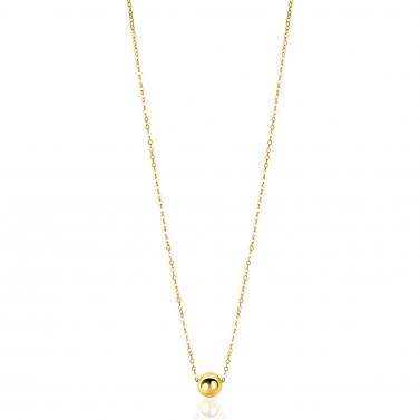 ZINZI Gold 14 Karat goldene Gliederkette mit elegantem glattem Kugel von 6mm, 42-45cm ZGC505
