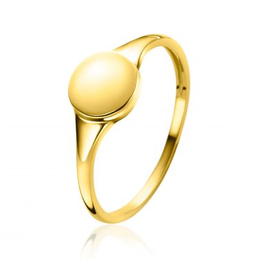 ZINZI GOLD zegelring rond maat 58