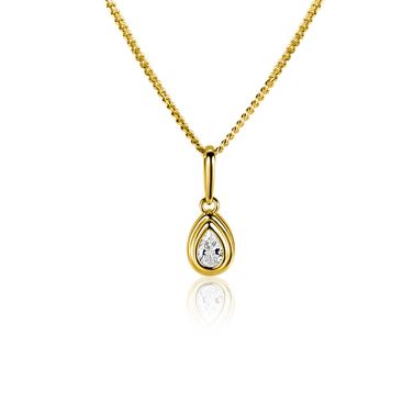 ZINZI GOLD hanger peervorm met zirconia