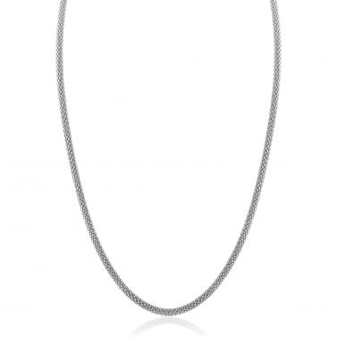 ZINZI zlv. collier fijne popcorn 3mm 42cm