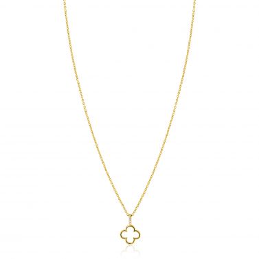 ZINZI zlv.collier gg.verg.hanger open klaver/oog zirc.