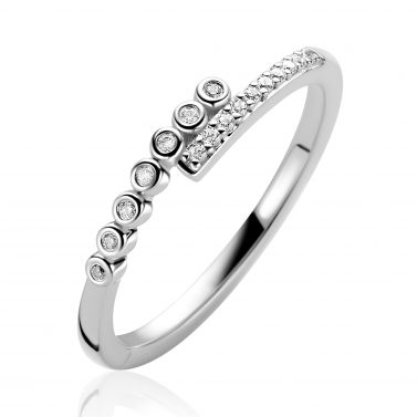 ZINZI zlv. ring slag zirc.ronde/poot zetting mt.56