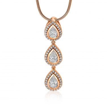 ZINZI silberner Anhänger rosé vergoldet Tropfen weiß ZIH1752R