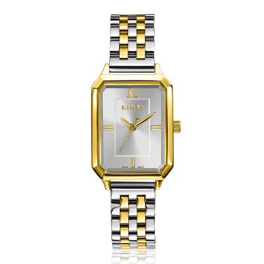 Zinzi Allure horloge 30mm gold/w.plt zilver/bic.band