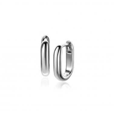 14,5mm ZINZI Silber Creolen in ovaler Form mit runder Röhre 3mm breit ZIO2603