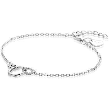 ZINZI zlv. armband verbonden rond/hart/oog met zirc.