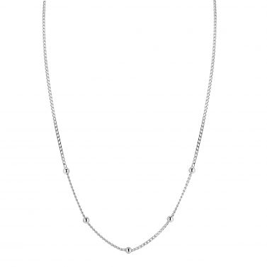 ZINZI zlv. collier gourmet en bolletjes 42+3cm