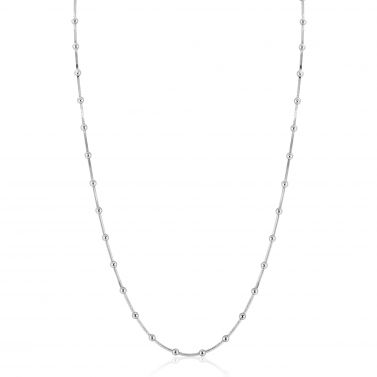 ZINZI zlv. slangencollier met bolletjes 42/45cm