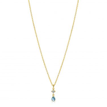 ZINZI zlv.collier gg.verg.hanger peer blauw/VK zirc