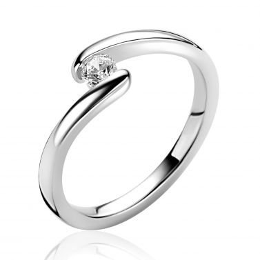 ZINZI zlv. ring slagmodel met zirconia mt.62