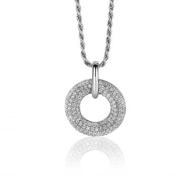 ZINZI zlv. hanger donut pave gezet zirconia's 16mm