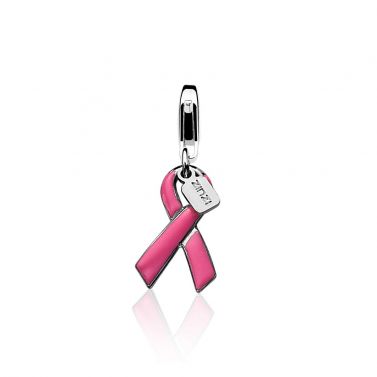 Zinzi silberner Anhänger pinke Schleife CHARMS19P