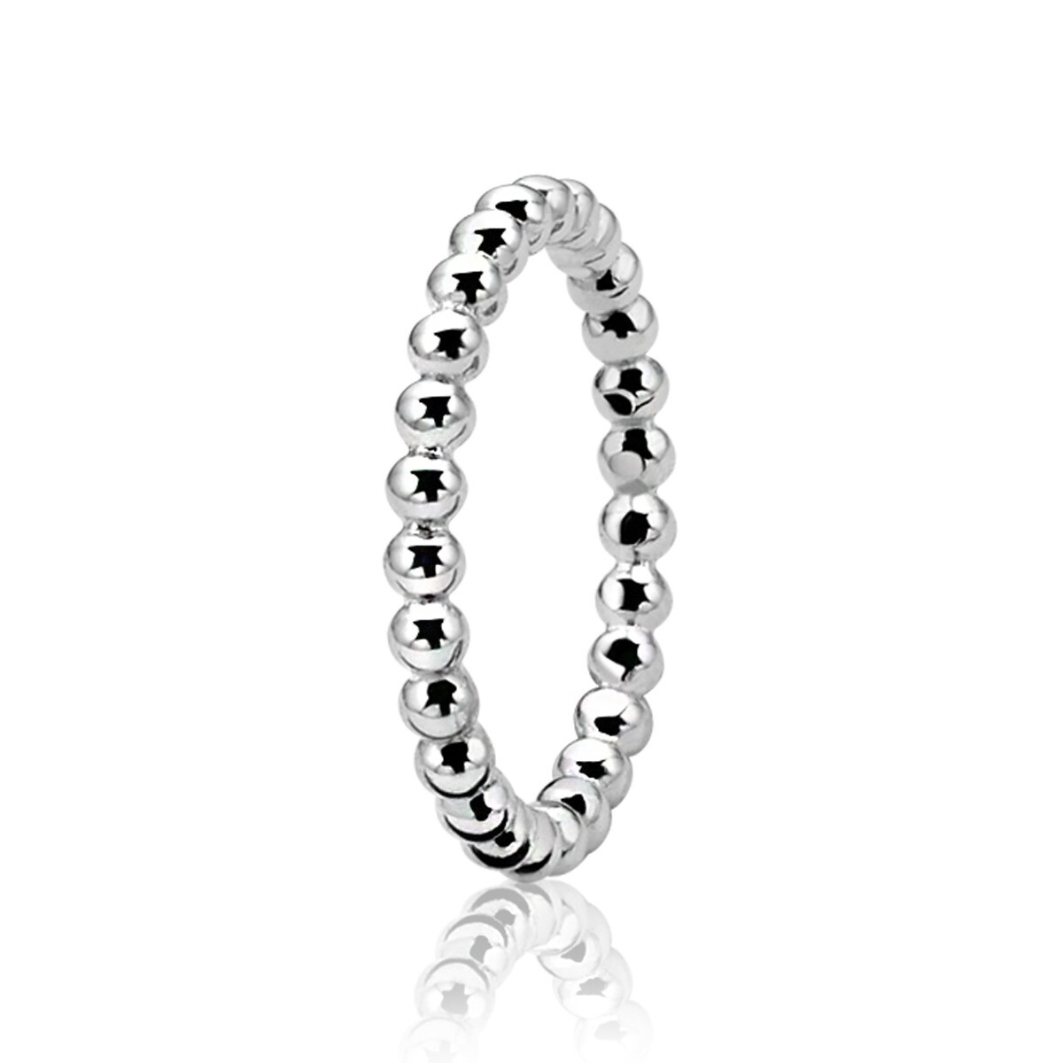 ZINZI silberner Ring glatt Kugel ZIR923