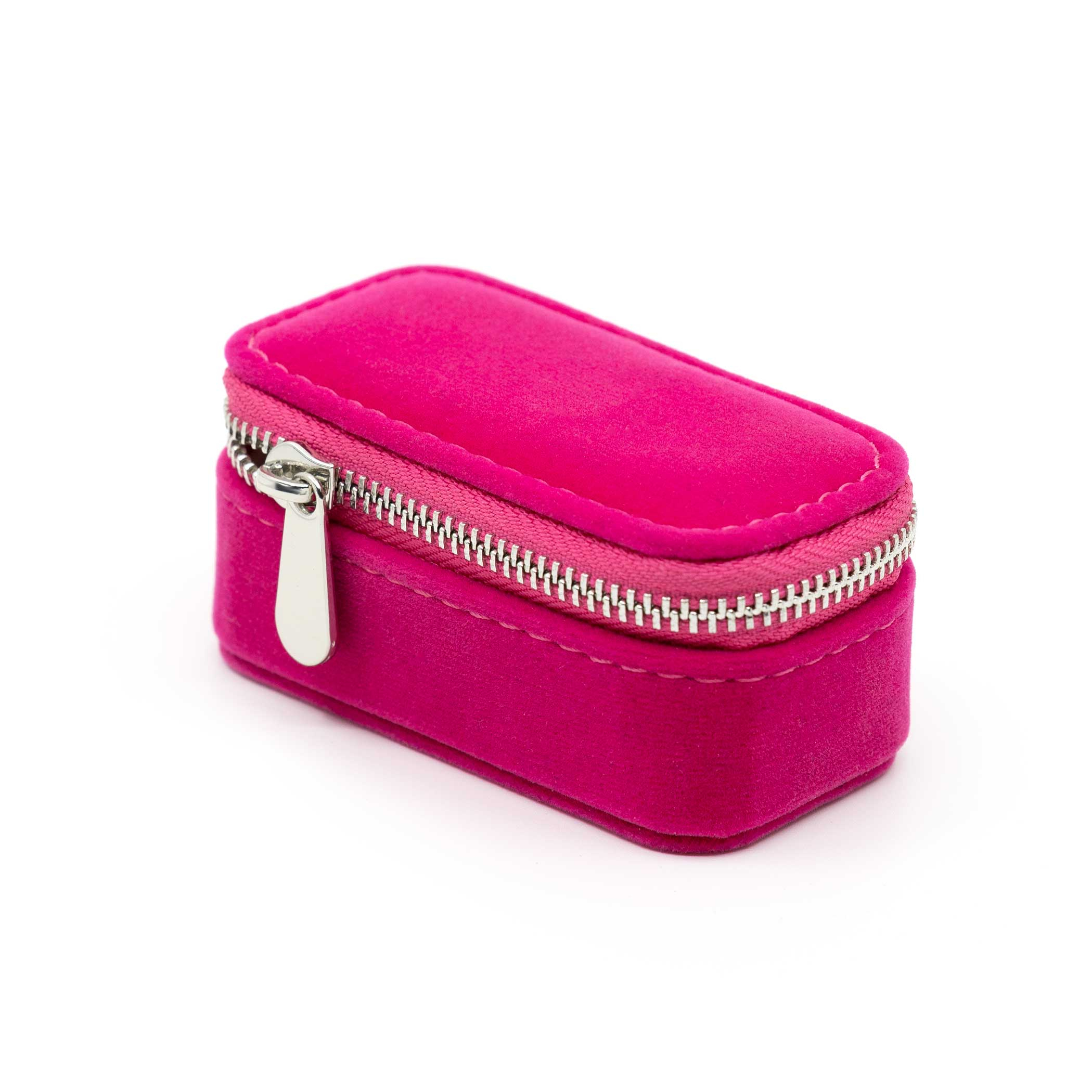 Zinzi opberg etui roze suede en rits