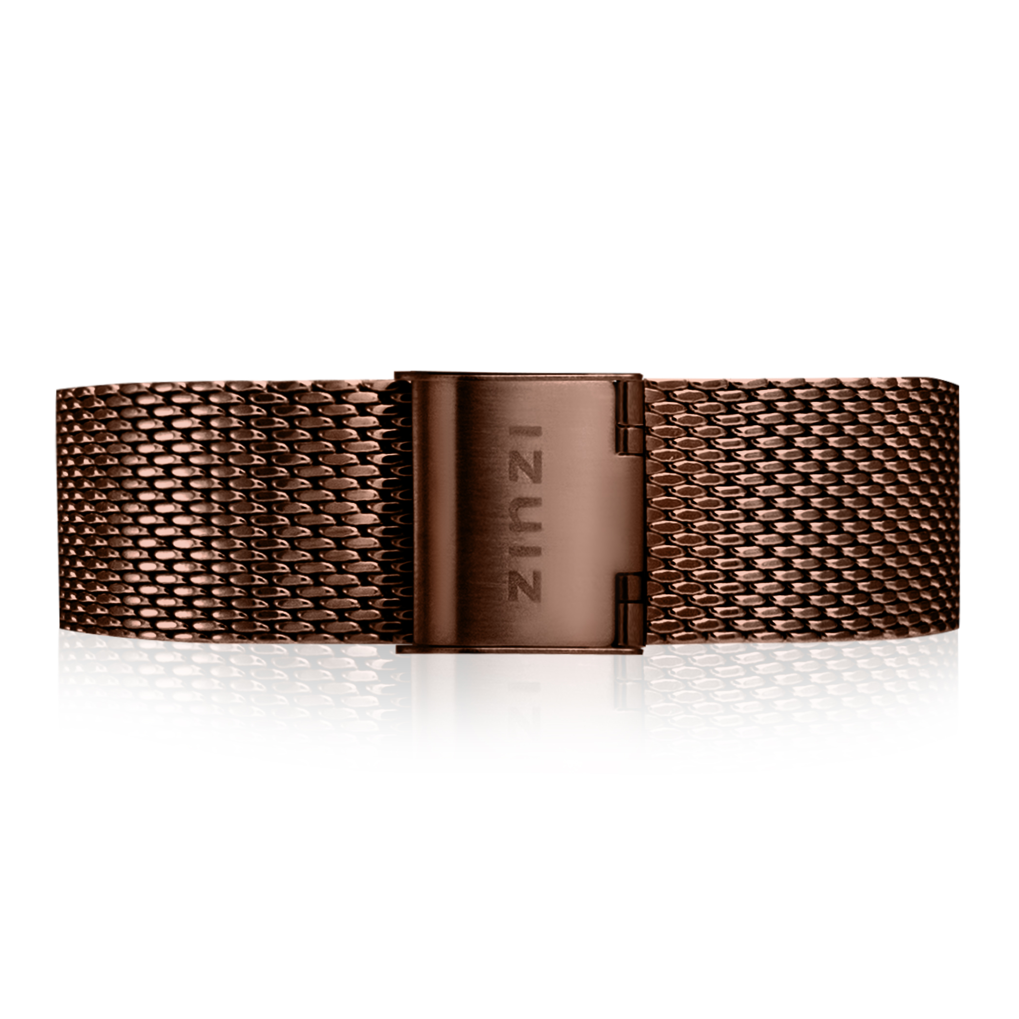 Zinzi  Retro braunes Stahl-Mesh-Uhrenarmband 18mm RETBand30