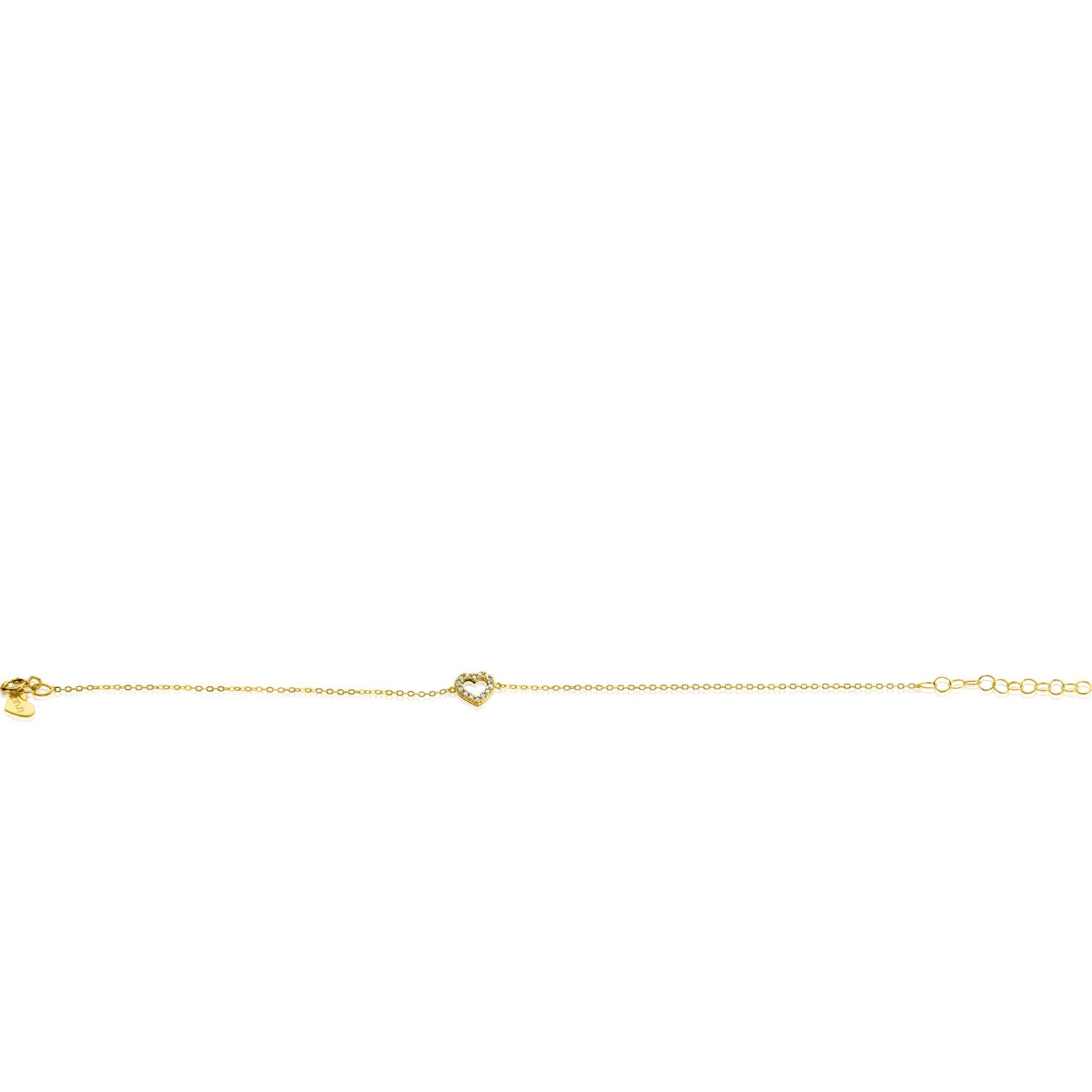 ZINZI GOLD armband met open hartje zirconia's