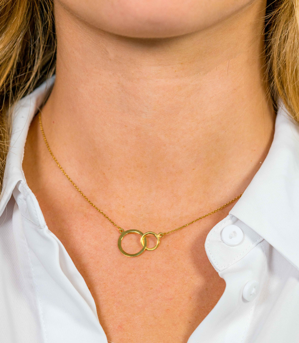 ZINZI Gold 14 Karat Gold Jasseron Halskette runde Formen 42cm ZGC113