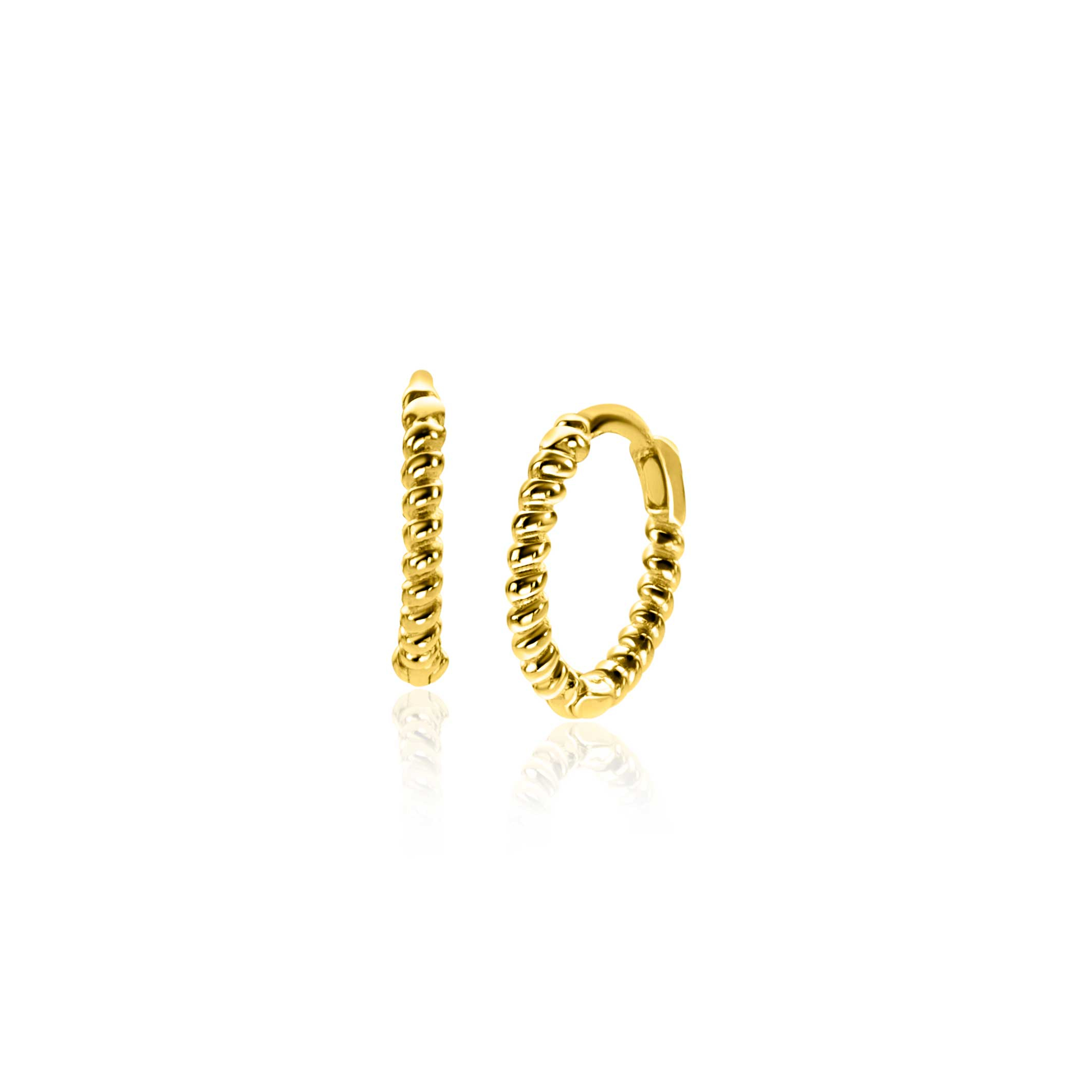 ZINZI GOLD klapcreolen gedraaide buis 10mmx1.3mm