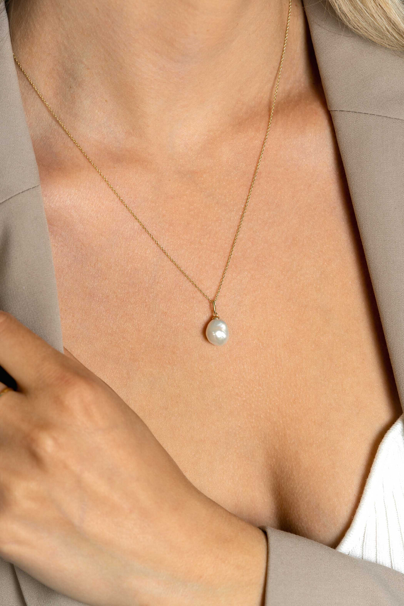 ZINZI GOLD hanger zoetwater parel