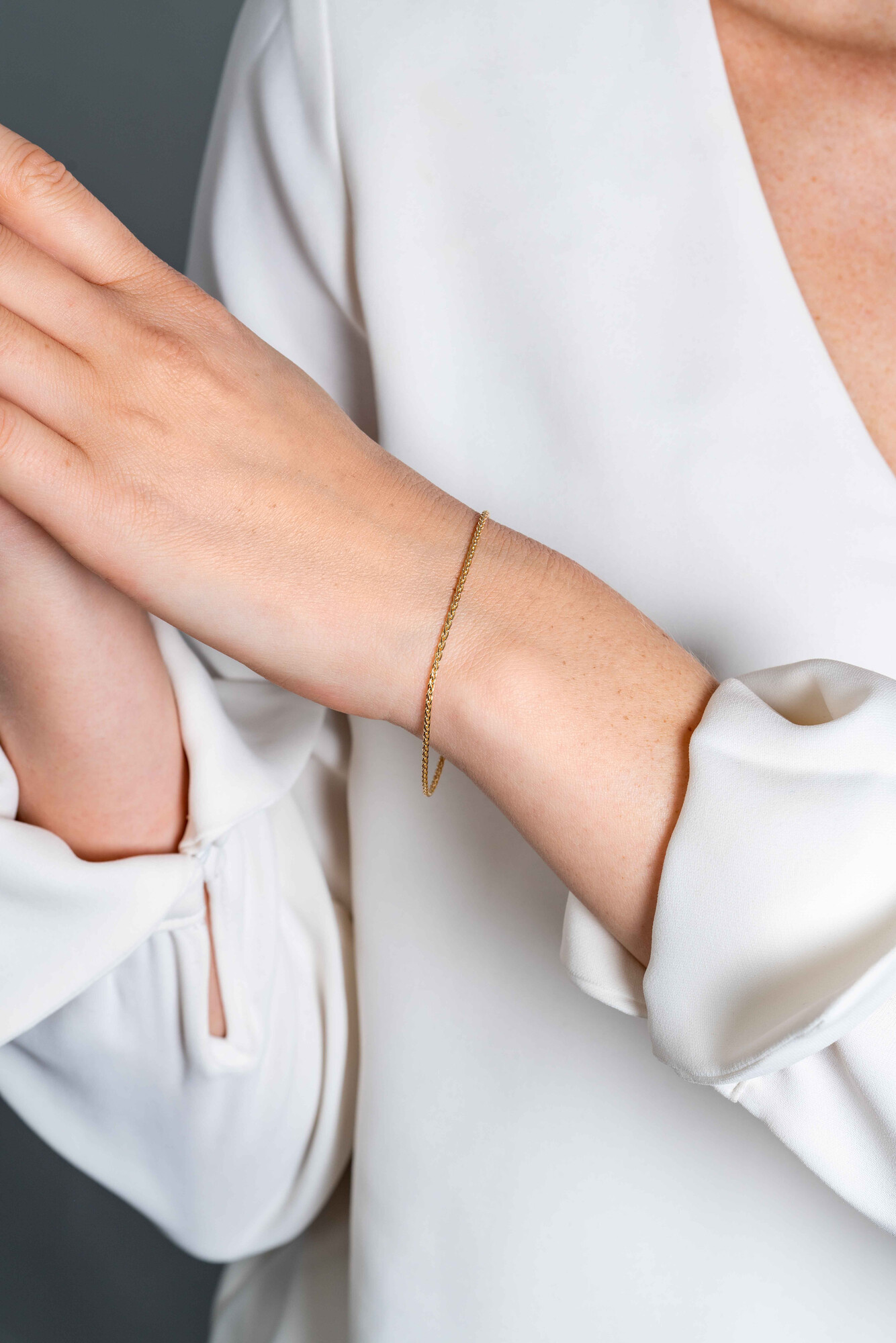 ZINZI GOLD armband palmier schakel 1.5mm 18.5cm