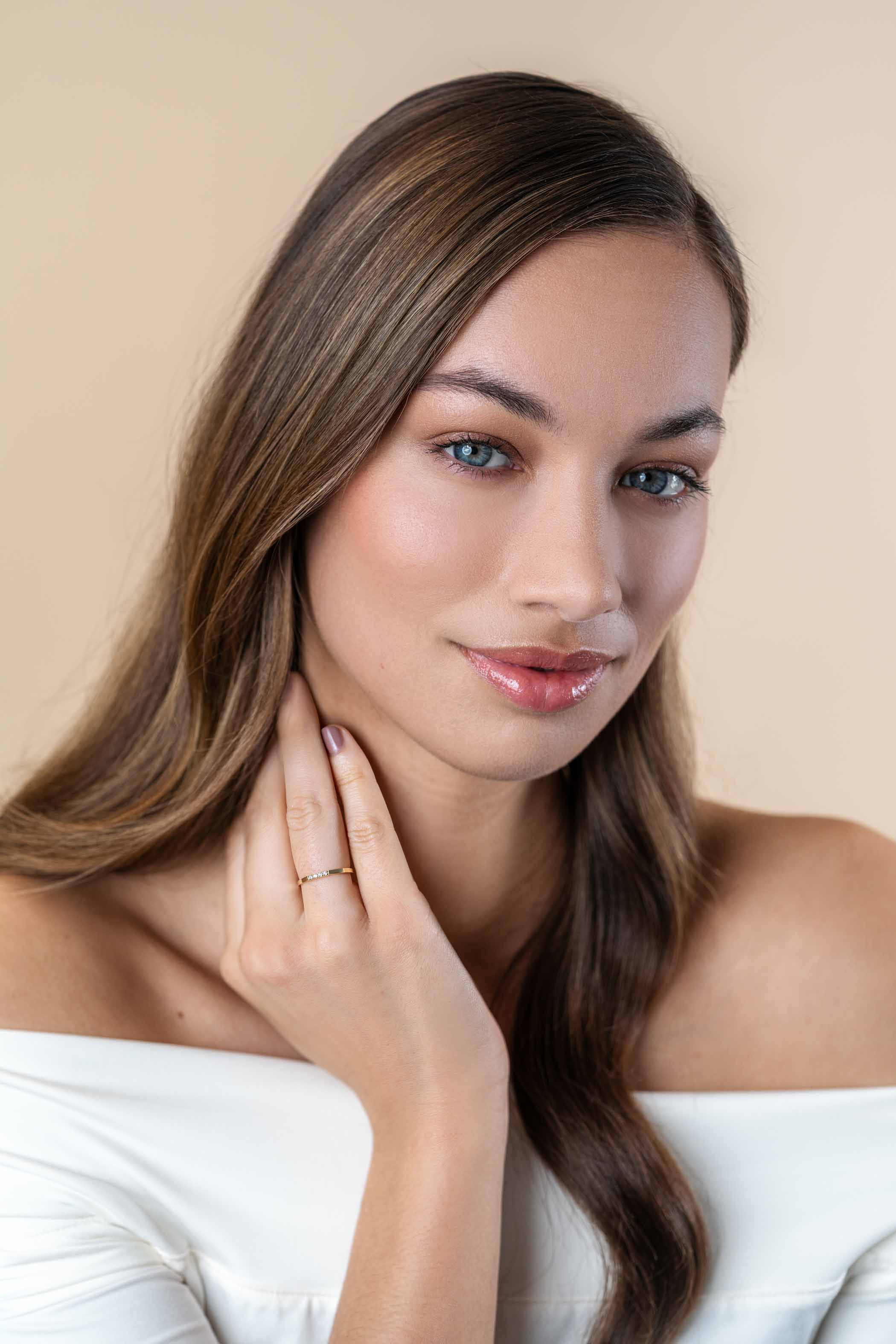 ZINZI GOLD rijring met 4x zirconia maat 58