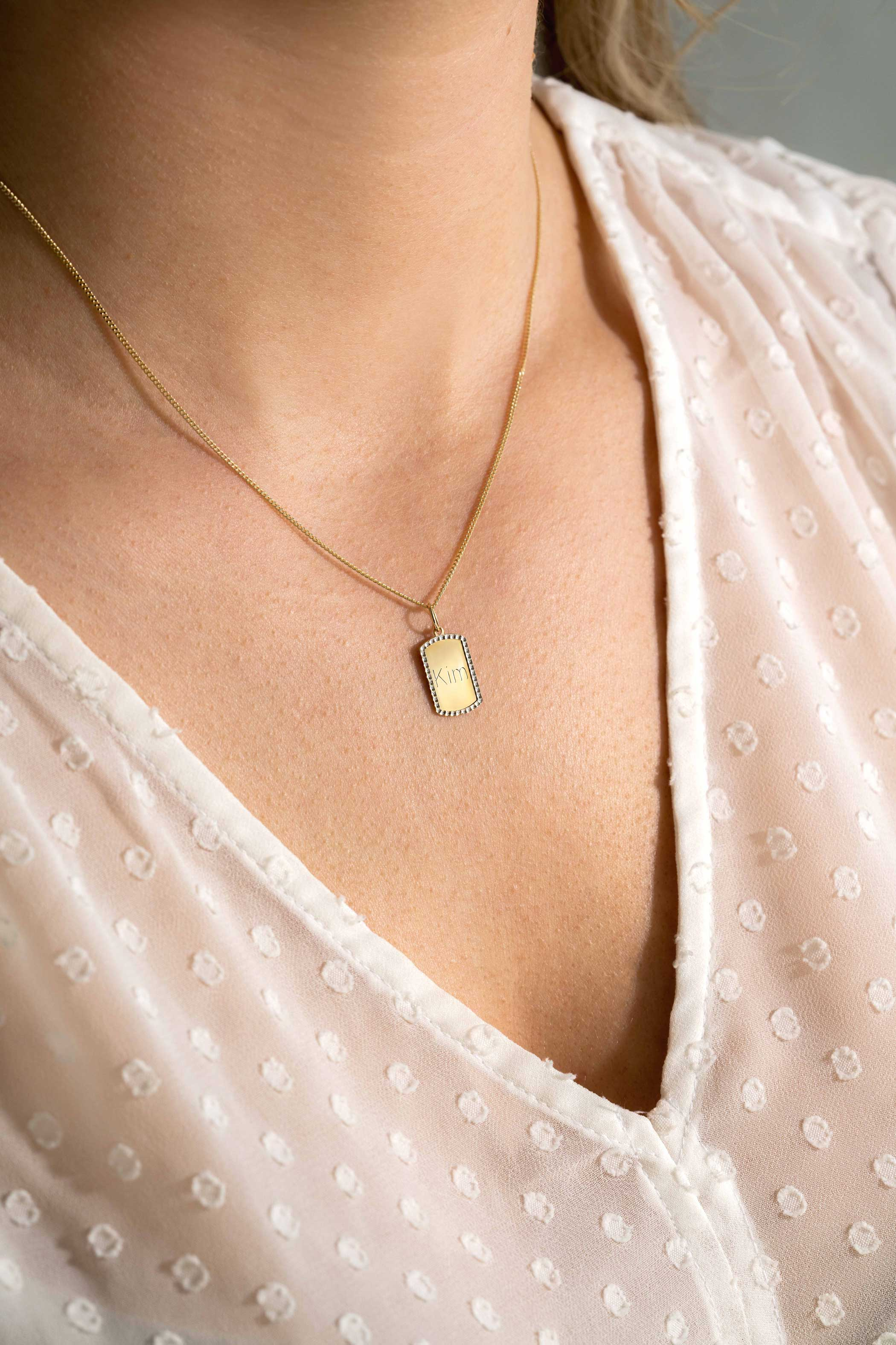 ZINZI GOLD hanger rechthoek gediam. randje 14mm