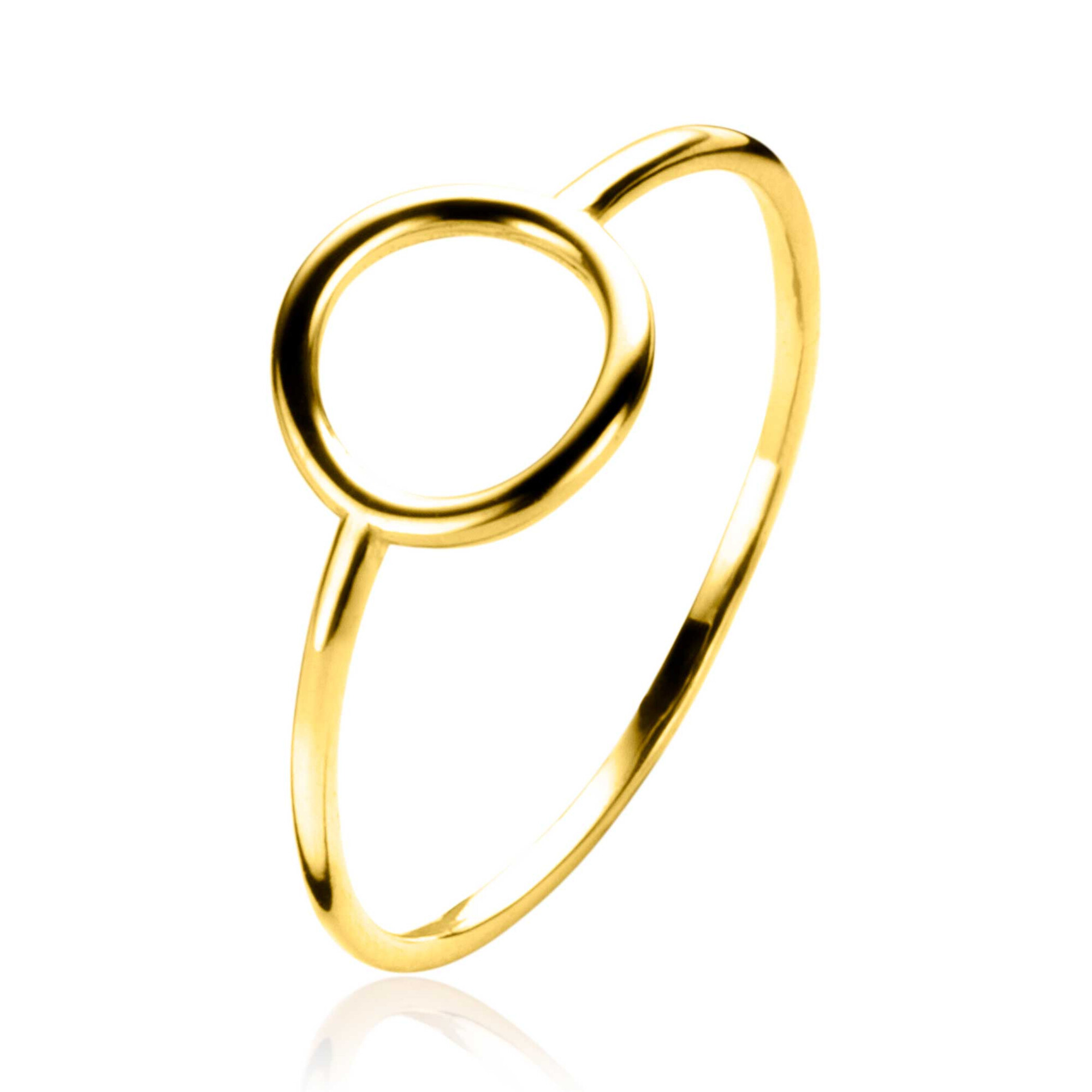 ZINZI Gold ring met open rondje 8mm mt. 52
