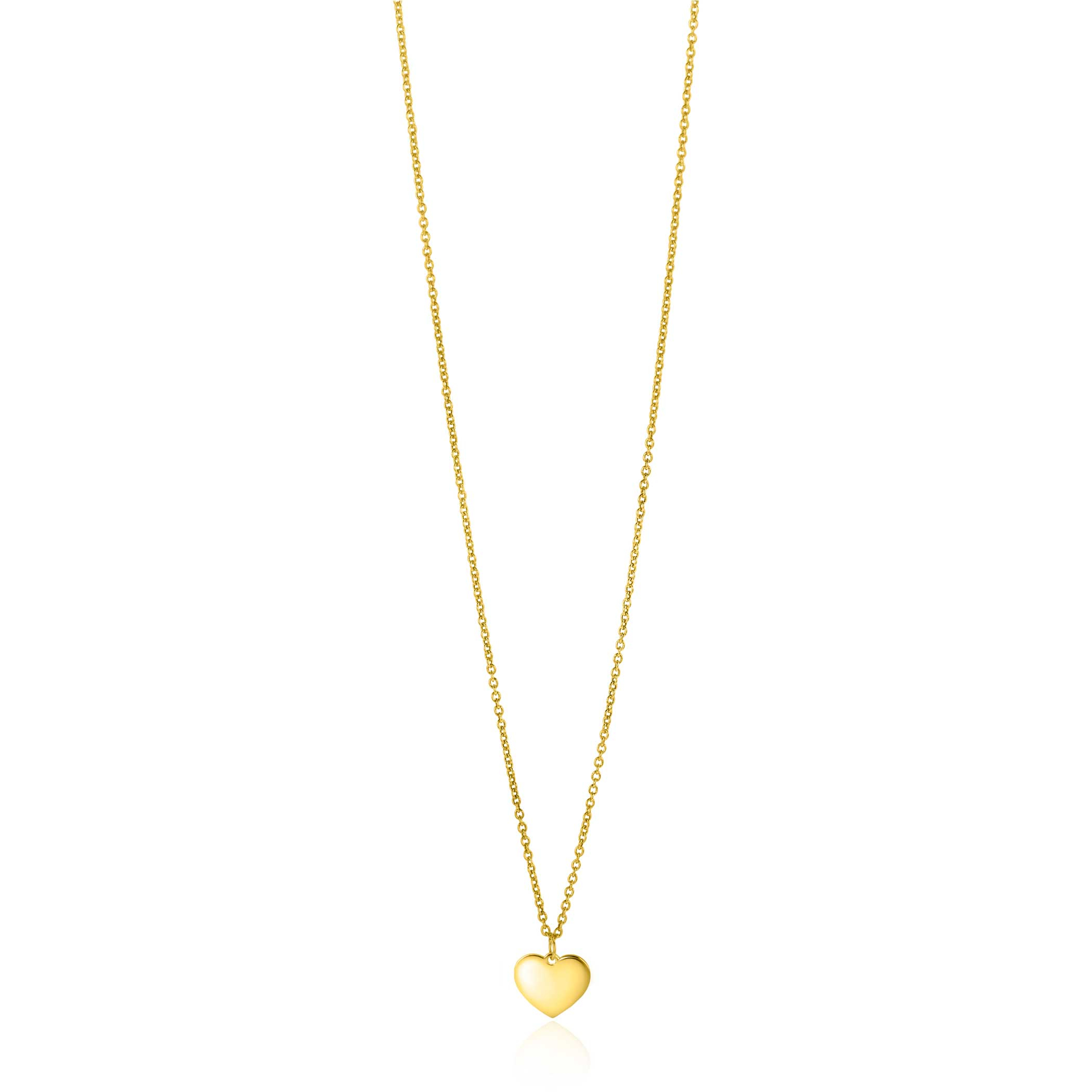 ZINZI GOLD collier met plaatje hart 40-43cm