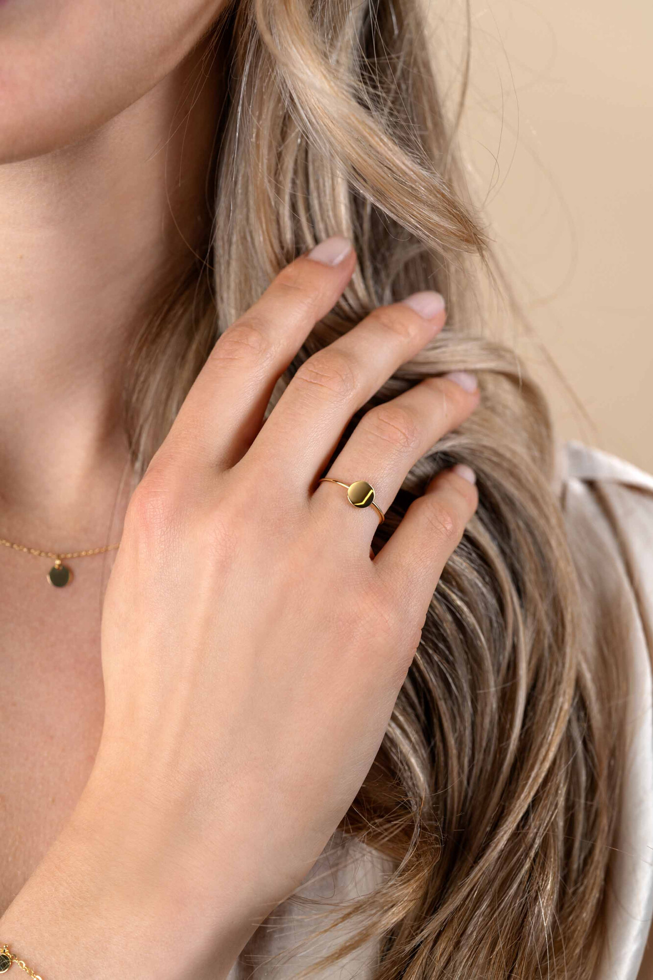 ZINZI Gold 14 Karat Gold Ring glatt rund ZGR215