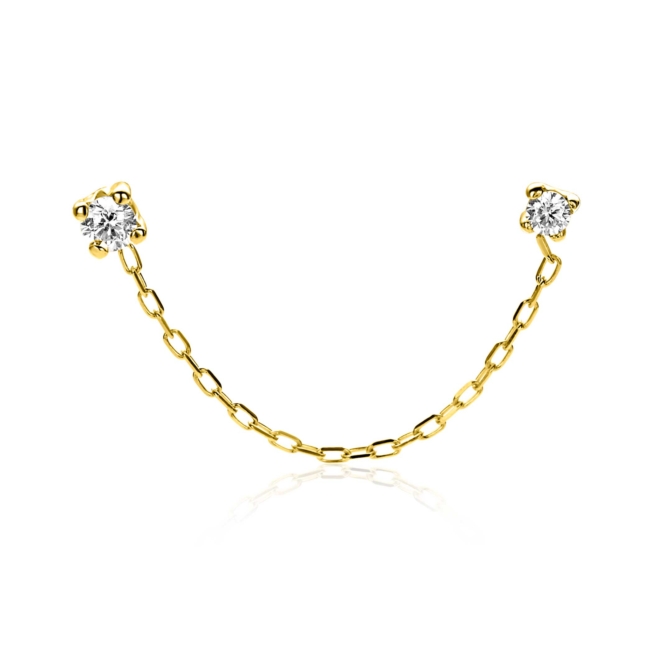 ZINZI GOLD oorkn. zirc.ketting ertussen PER STUK