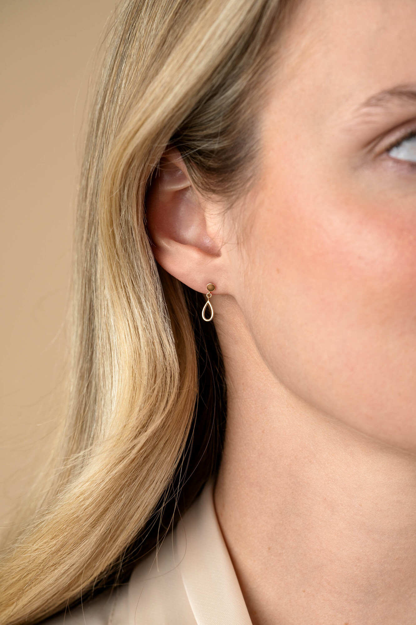 13mm ZINZI Gold 14kt goldene Ohrhänger mit hängender offener Tropfenform ZGO521