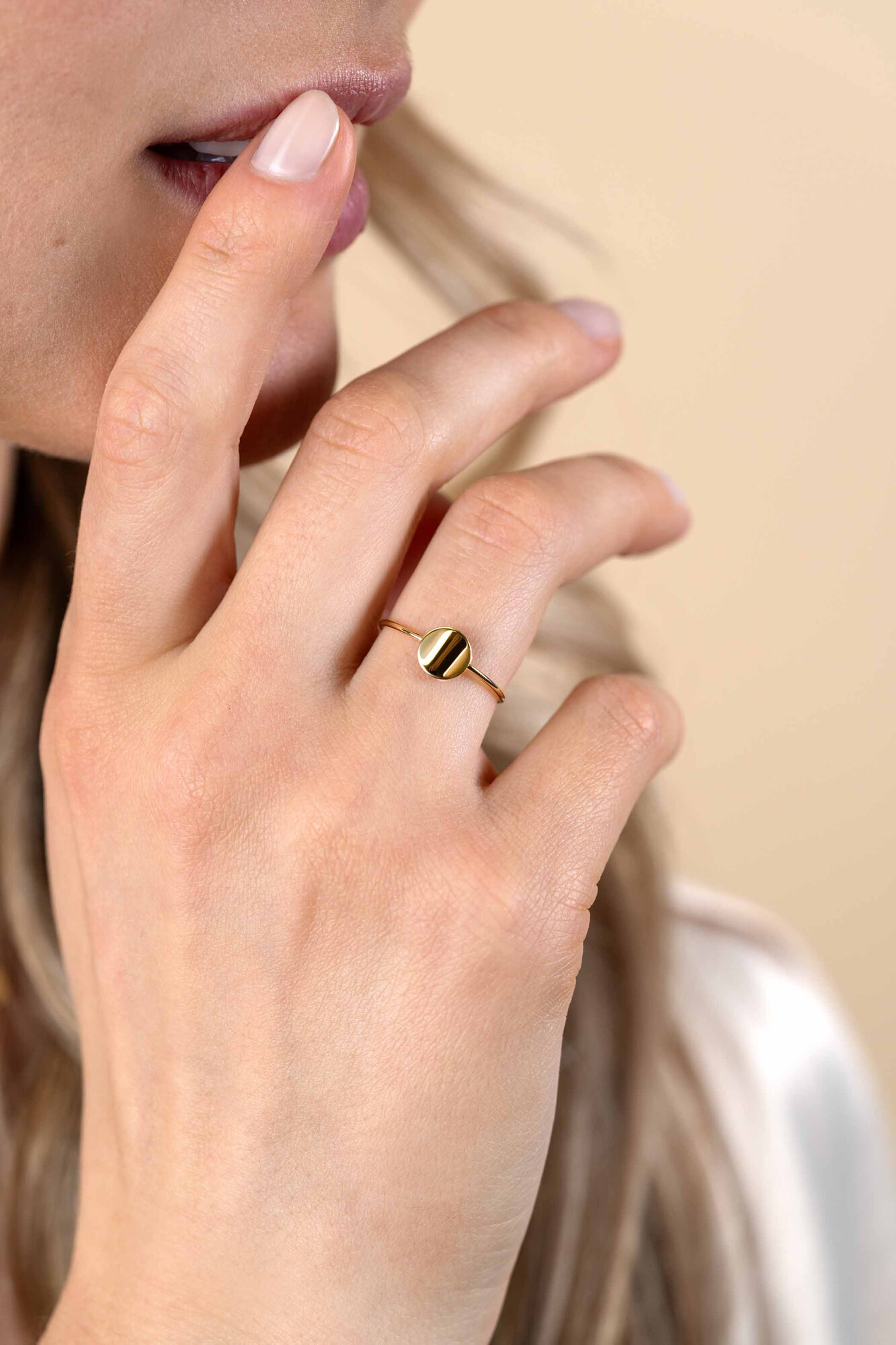 ZINZI Gold 14 Karat Gold Ring glatt rund ZGR215