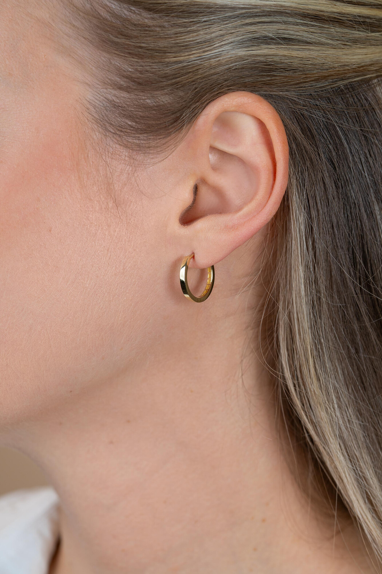 ZINZI GOLD klapcreolen glad 17x2mm