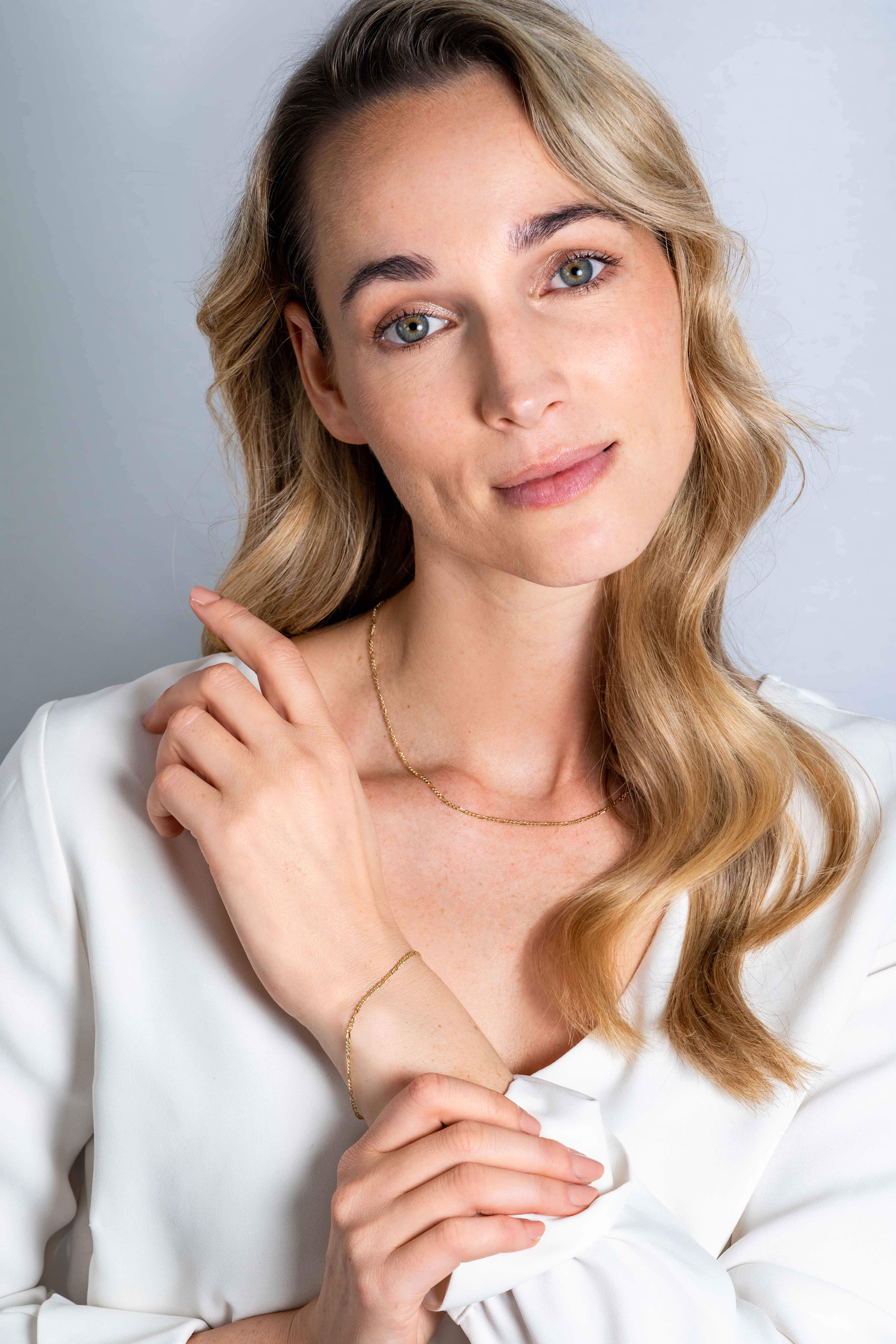 ZINZI Gold 14 Karat Gold Figaro Armband 1,5mm breit  ZGA294