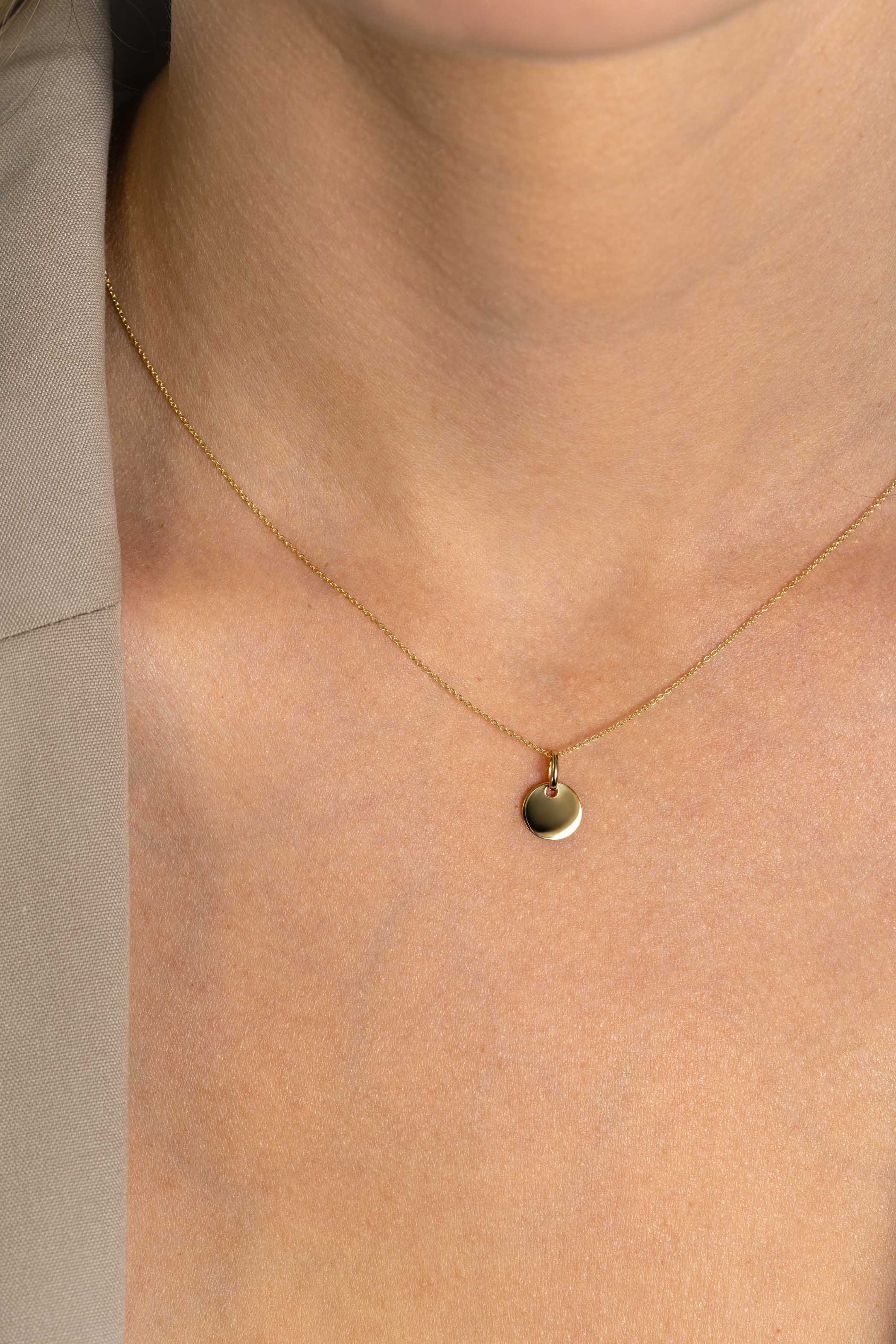 ZINZI GOLD hanger rond glad 8mm