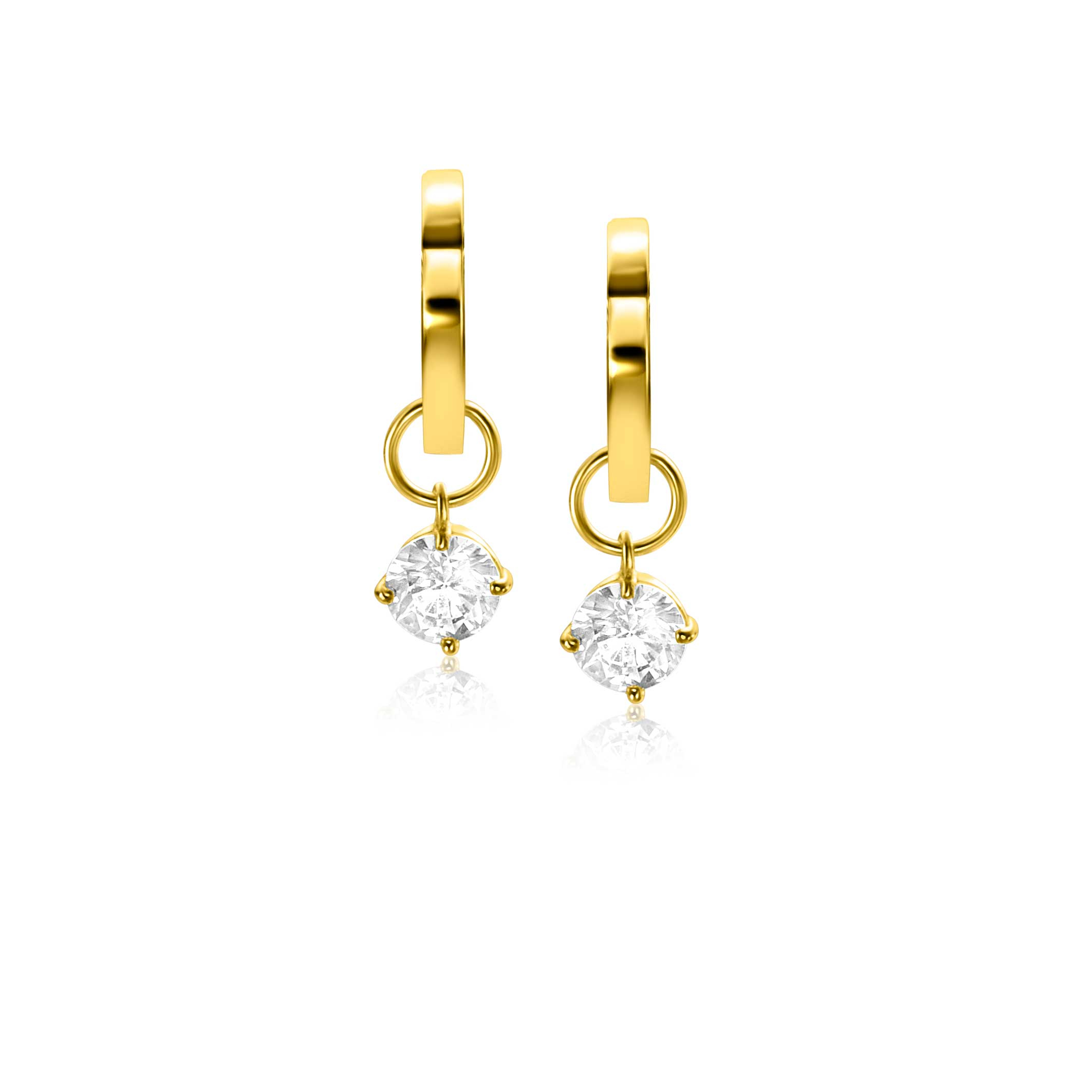 ZINZI GOLD oorbedels zirconia vierpoot chaton 5mm