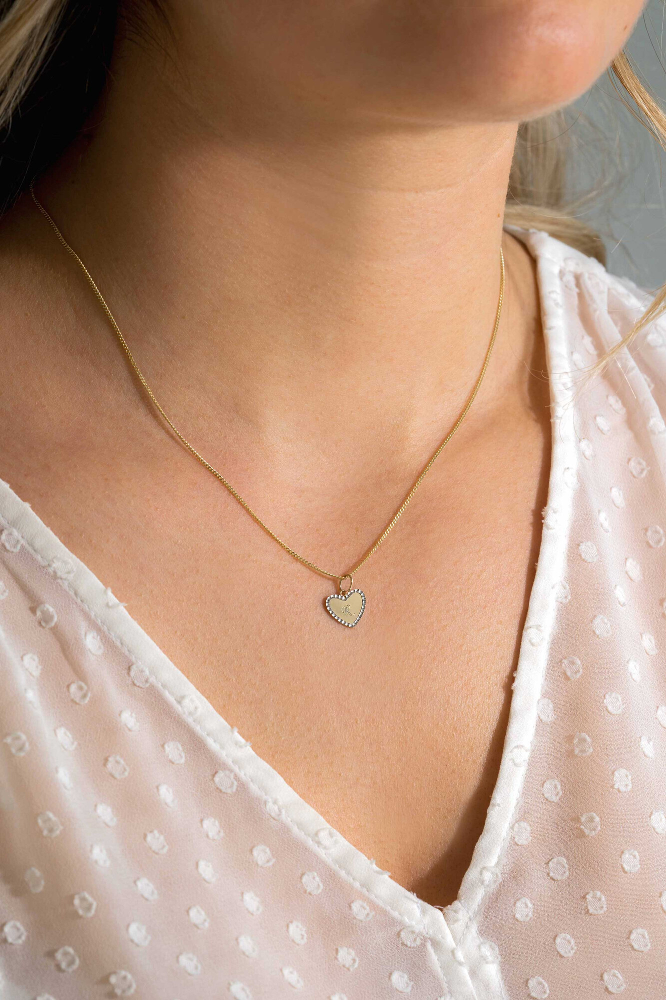 ZINZI GOLD hanger hart gediam. randje 10mm