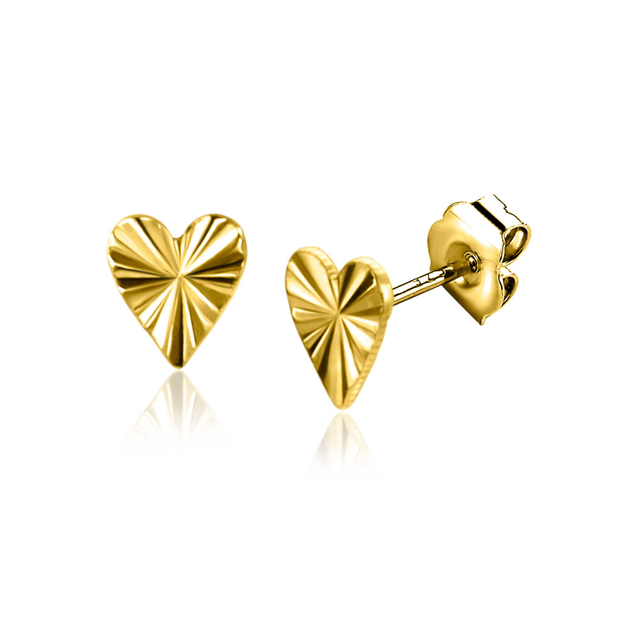 ZINZI GOLD oorknopjes hart gediamanteerd 5.5mm